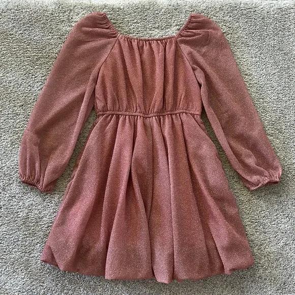 Hayden Girls Elegant Pink Metallic Dress - Picture 6 of 6